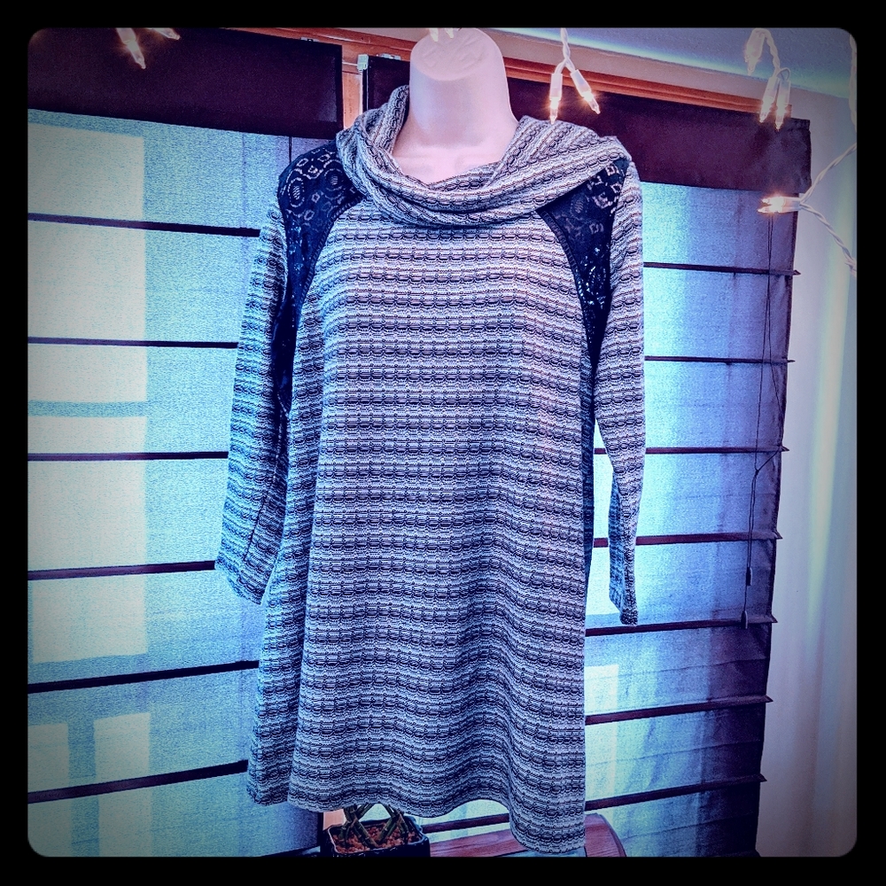 Maurice's brand cowl neck 3/4 sleeve sweater XL
